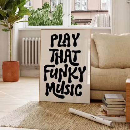 Play That Funky Music – Affiche Typographique Rétro Années 70 Muses Galerie