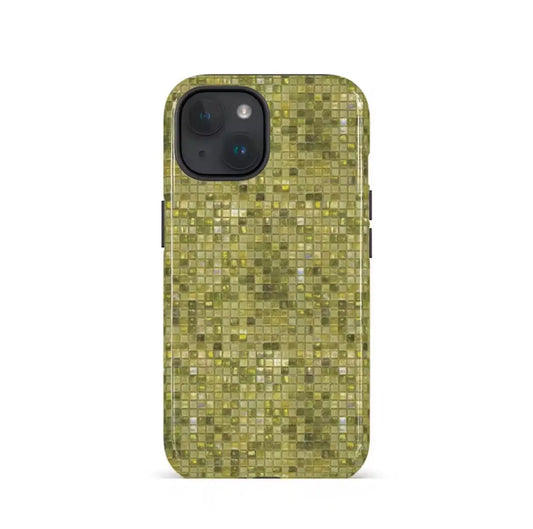 COQUE IPHONE MOSAÏQUE VERTE | Coque Y2K Design Rétro Futuriste Muses Galerie