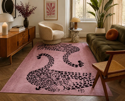 Tapis Léopard Rose | Tapis Design Animal Print Contemporain Muses Galerie