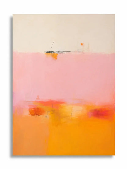 BLUSH HORIZON | Affiche Abstraite Rose Poudré et Ocre Contemporaine - Muses Galerie20x30