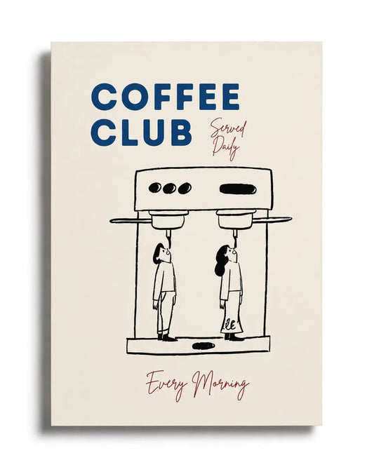 COFFEE CLUB | Affiche Café Design pour Coffee Corner et Cuisine Moderne - Muses Galerie20x30
