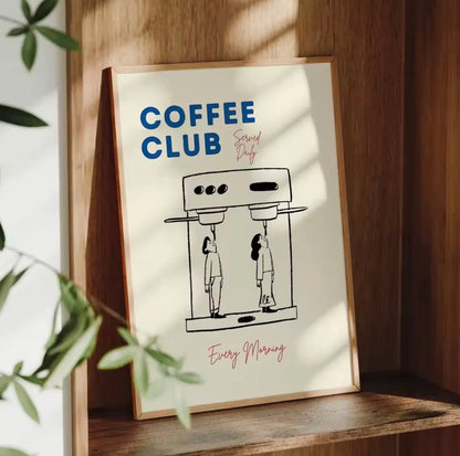 COFFEE CLUB | Affiche Café Design pour Coffee Corner et Cuisine Moderne - Muses Galerie20x30