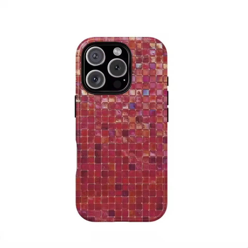 COQUE IPHONE MOSAÏQUE CERISE | Coque Disco Cherry Espresso Aesthetic - Muses GalerieIphone 12