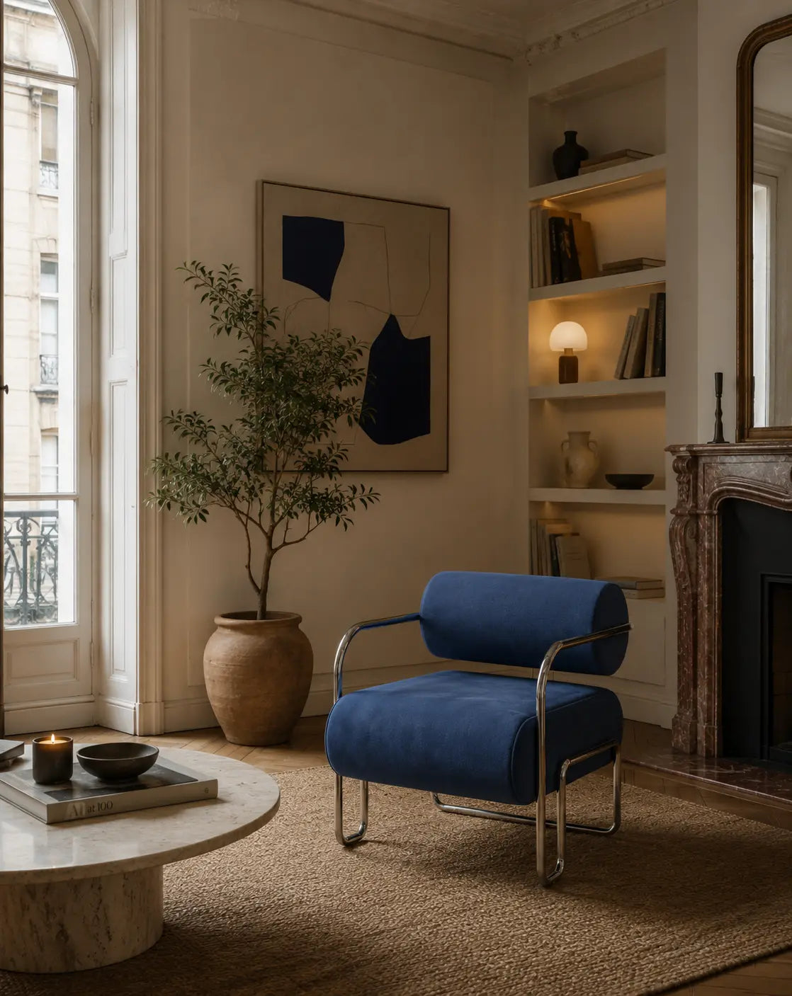 FAUTEUIL DESIGN CHROME | Fauteuil Statement Moderne - Muses GalerieBleu