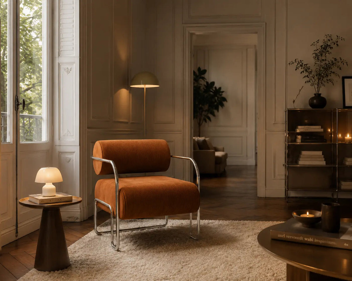 FAUTEUIL DESIGN CHROME | Fauteuil Statement Moderne - Muses GalerieCamel