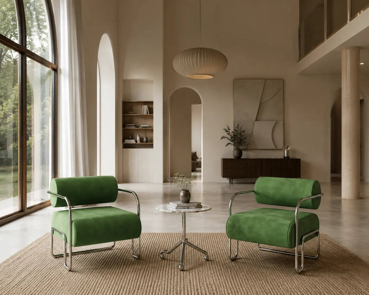 FAUTEUIL DESIGN CHROME | Fauteuil Statement Moderne - Muses GalerieVert