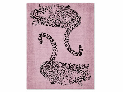 TAPIS LÉOPARD ROSE | Tapis Design Animal Print Contemporain - Muses Galerie40x60