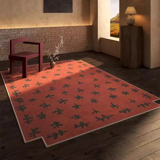 TAPIS ORGANIQUE COLORÉE VINTAGE | Tapis Design Contemporain Minimaliste - Muses Galerie80x120TERRACOTTA