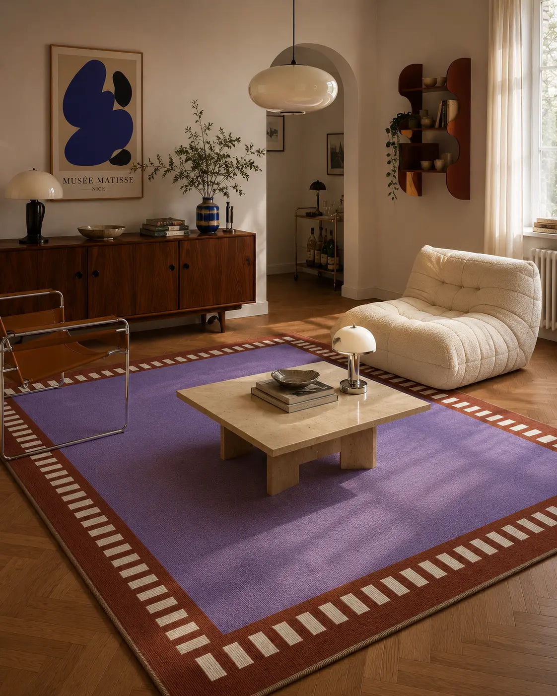 TAPIS VIOLET VINTAGE |Tapis Design Postmoderne & Color Block - Muses Galerie80x120