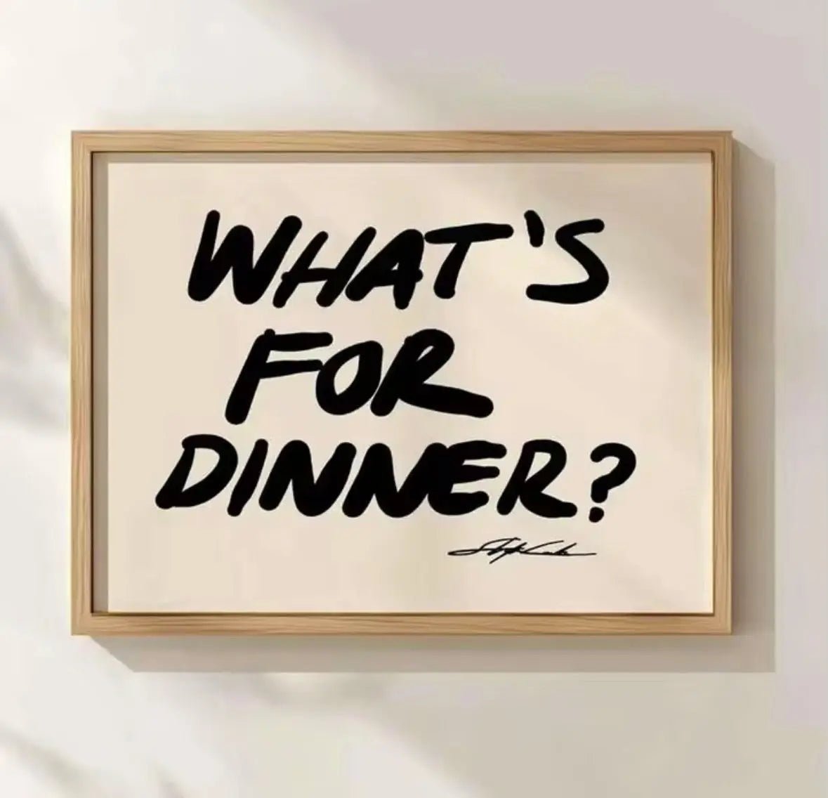 WHAT’S FOR DINNER? | Affiche Cuisine Design Colorée et Typographie Moderne - Muses GalerieNoir20x30