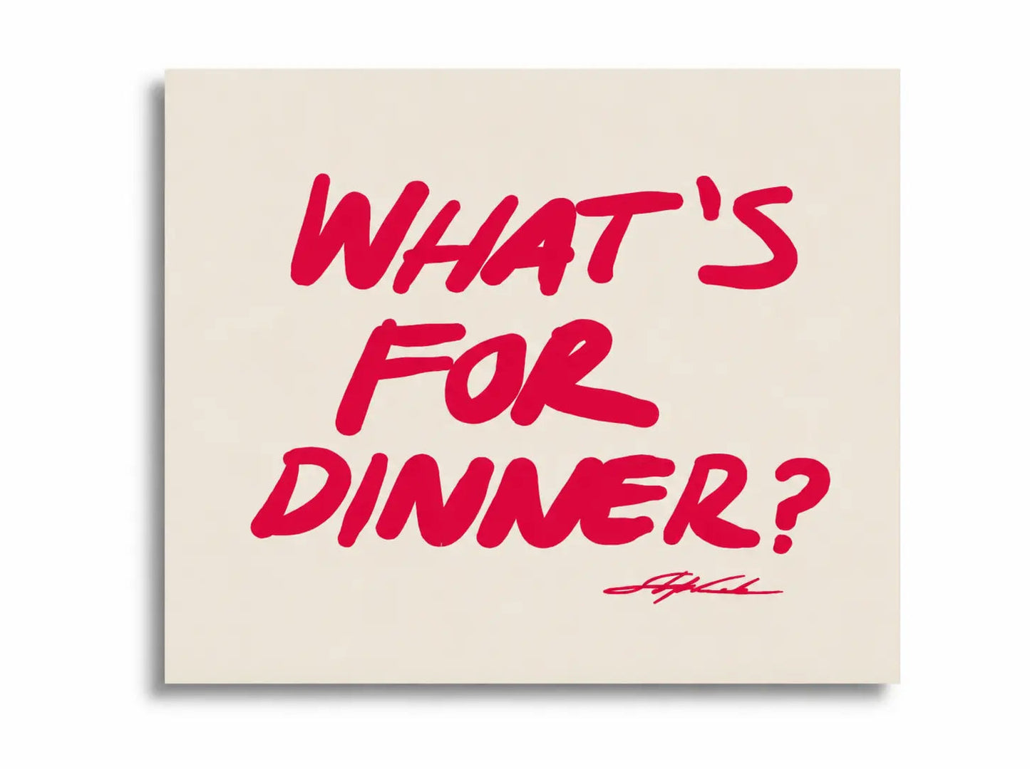 WHAT’S FOR DINNER? | Affiche Cuisine Design Colorée et Typographie Moderne - Muses GalerieRose Fushia20x30