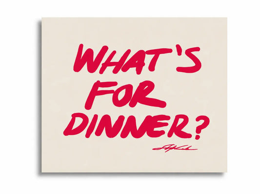 WHAT’S FOR DINNER? | Affiche Cuisine Design Colorée et Typographie Moderne - Muses GalerieRose Fushia20x30