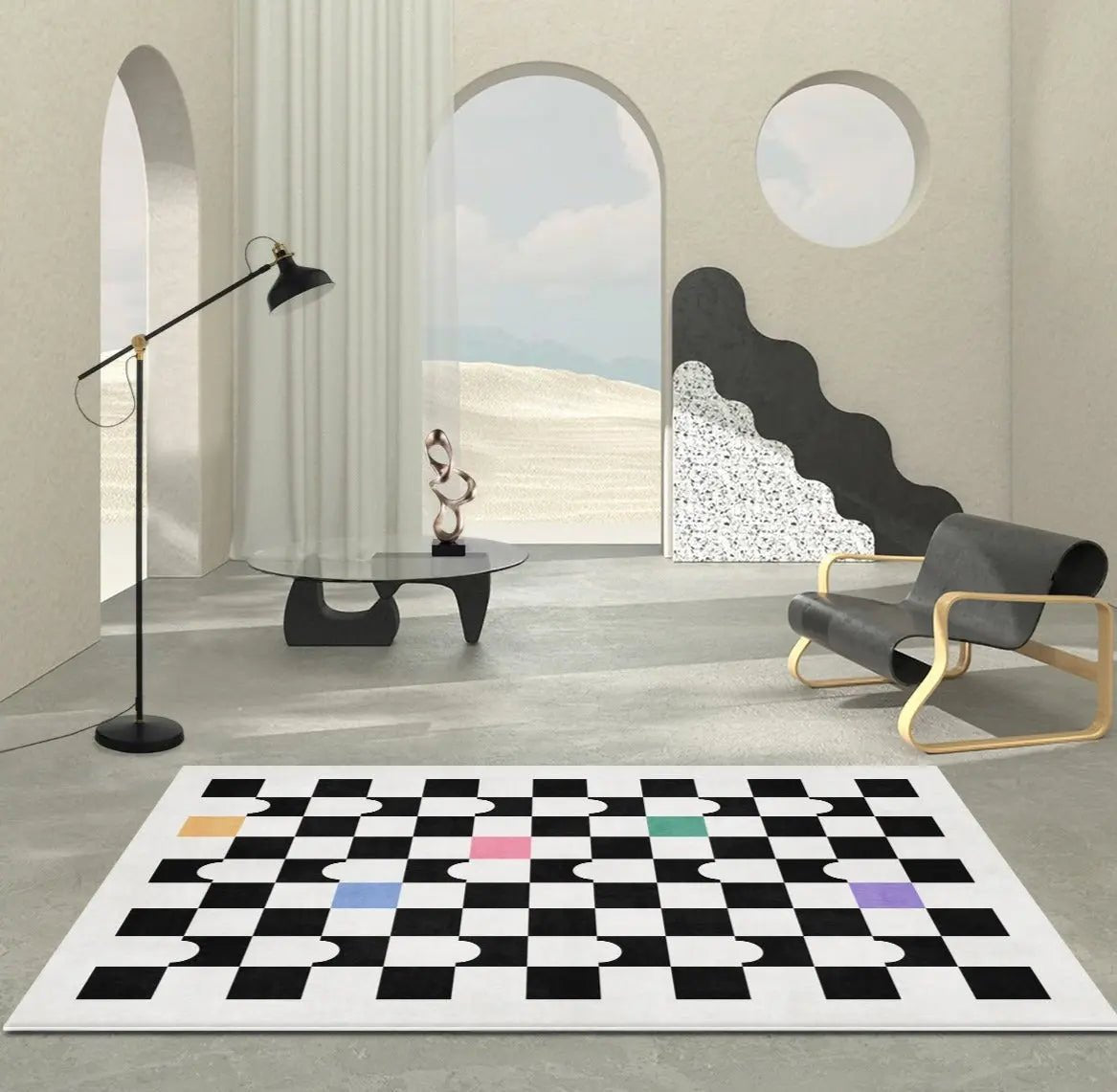 TAPIS DAMIER BICOLOR - Muses GalerieMulticouleurs80x120 cm