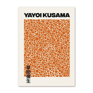 Poster Toile Yayoi Kusama - Art Mural Abstrait Japonais 65x130 Cm, Sans Cadre